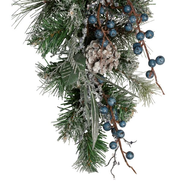 Northlight 28-in Mixed Pine and Blueberries Artificial Christmas Swag - Unlit