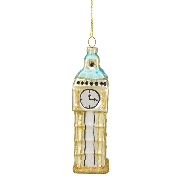 Northlight 4.75-in Black and Gold Glass Big Ben Christmas Ornament