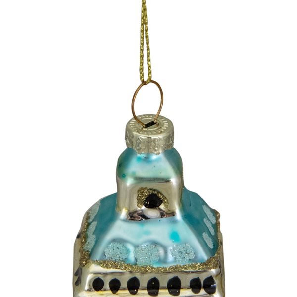 Northlight 4.75-in Black and Gold Glass Big Ben Christmas Ornament