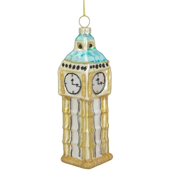 Northlight 4.75-in Black and Gold Glass Big Ben Christmas Ornament
