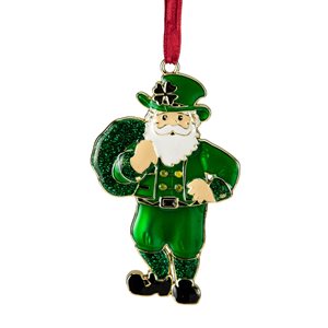 Northlight 3.5-in Green and Brass-Plated Irish Santa Claus Christmas Ornament