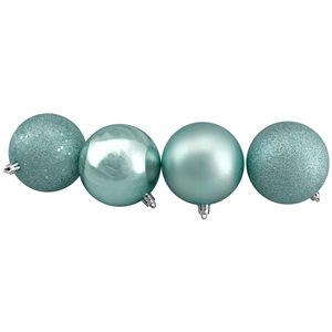 Northlight 3.25-in 32-Piece Mermaid Blue Shatterproof 4-Finish Christmas Ball Ornaments