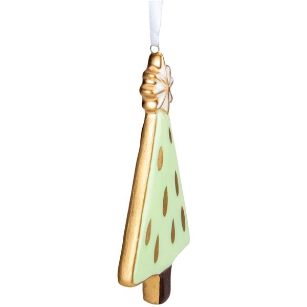 Northlight 4.5-in Green and Gold Christmas Tree Hanging Ornament