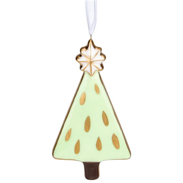 Northlight 4.5-in Green and Gold Christmas Tree Hanging Ornament