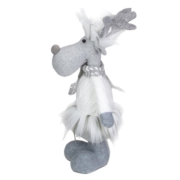 Northlight 12.5-in Grey and White Standing Moose Tabletop Christmas Decoration