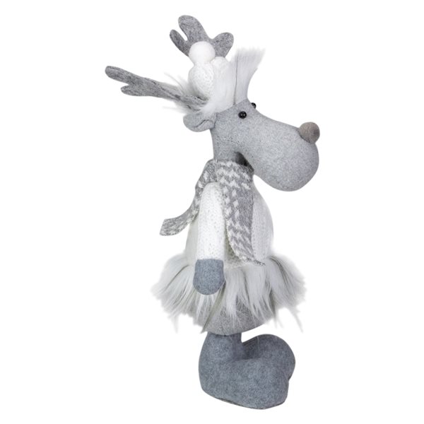 Northlight 12.5-in Grey and White Standing Moose Tabletop Christmas Decoration