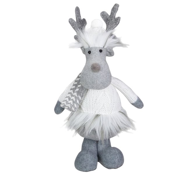 Northlight 12.5-in Grey and White Standing Moose Tabletop Christmas  Decoration 34314259