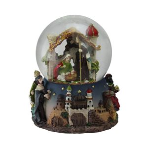 Northlight 5.75-in Nativity Manger Scene Religious Christmas Musical Snow Globe
