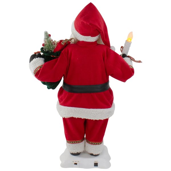 Northlight 24-in Animated Santa Claus with Lighted Candle Musical