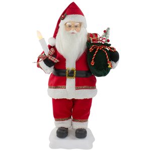 Northlight 24-in Animated Santa Claus with Lighted Candle Musical Christmas Figure