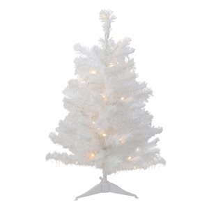 Northlight 3-ft Pre-Lit LED Snow White Medium Artificial Christmas Tree - Clear Lights