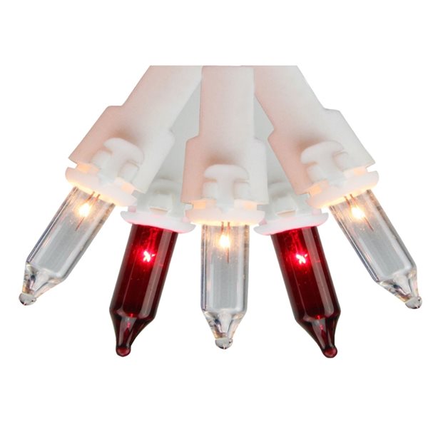 Northlight 50-Count Red and Clear Mini Christmas Light Set - 10-ft White Wire