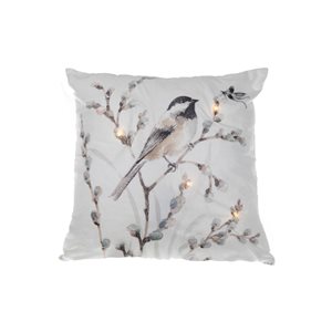 IH Casa Decor Bird on Branch LED Velvet Pillow - Set of 2