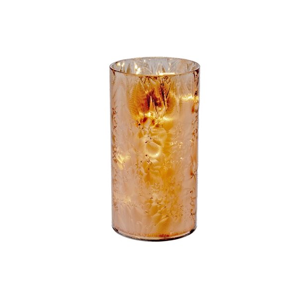 Support cylindrique en verre bronze à DEL de 5,9 po par iH casadécor, ens. de 2