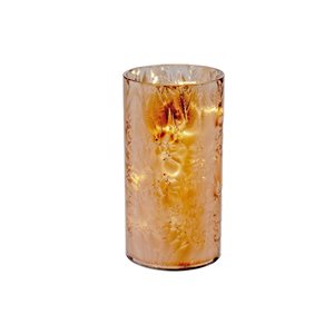 Support cylindrique en verre bronze à DEL de 5,9 po par iH casadécor, ens. de 2