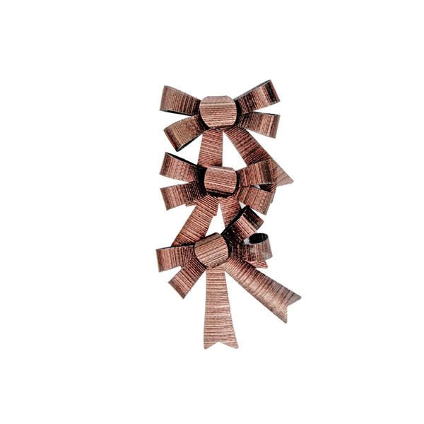 iH casadécor Shiny Bronze Triple Christmas Bow - Set of 6