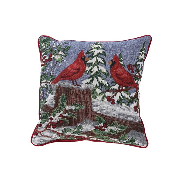 IH Casa Decor Cardinals on Fence Tapestry Pillow - Set of 2