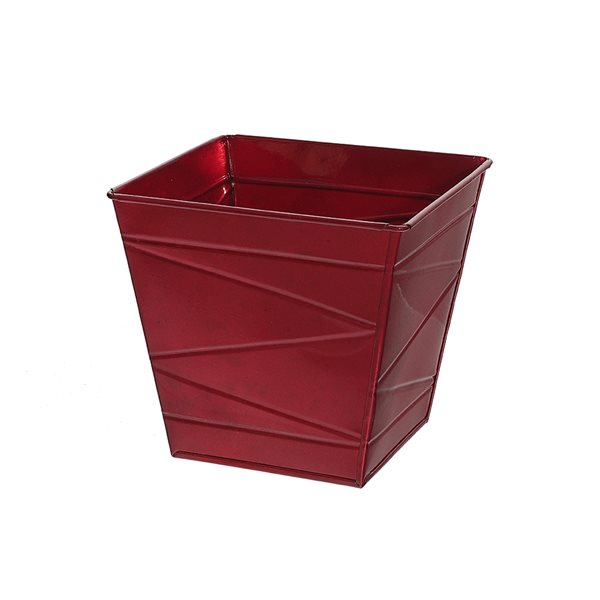 iH casadécor 5.2-in x 4.65-in Red Metal Planter - Set of 2