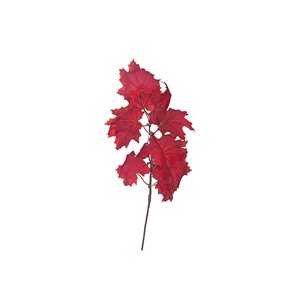 IH Casa Decor Polyester Red Maple Leaves Branch - Set of 6