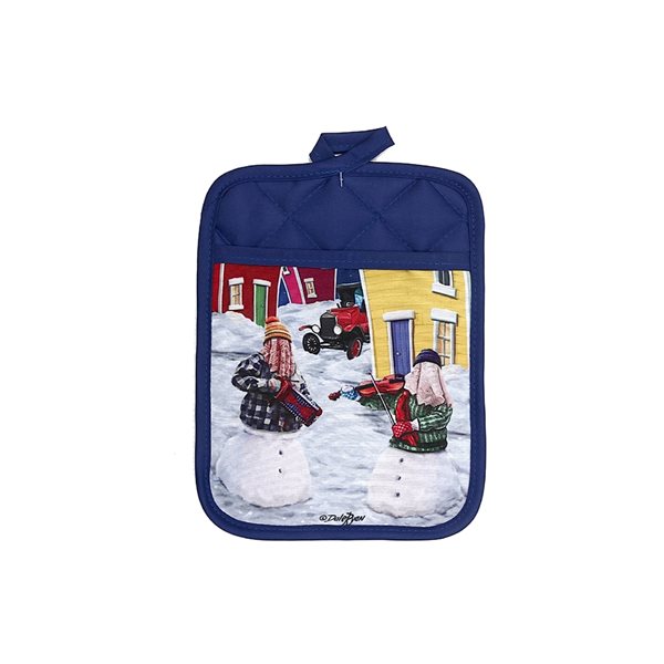 iH casadécor Blue Pot Holder with Pocket - Set of 6