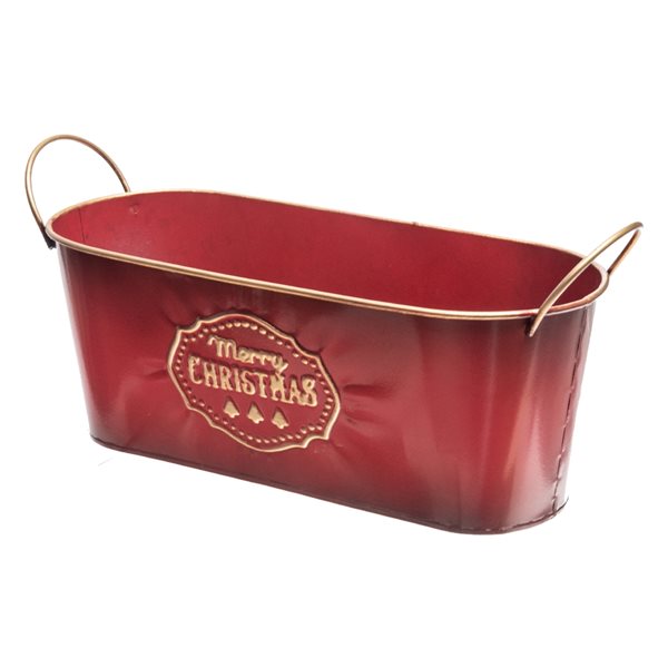 iH casadécor 4.75-in x 5.75-in Red Metal Planter with Handle