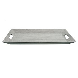 IH Casa Decor Rectangular Serving Tray with Handle (Pewter)