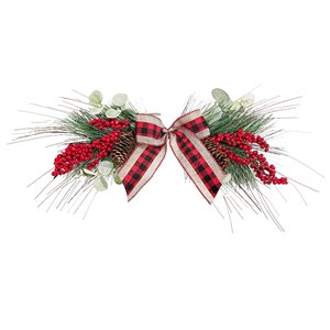 IH Casa Decor Berry Eucalyptus with Bow Christmas Decor - Set of 3