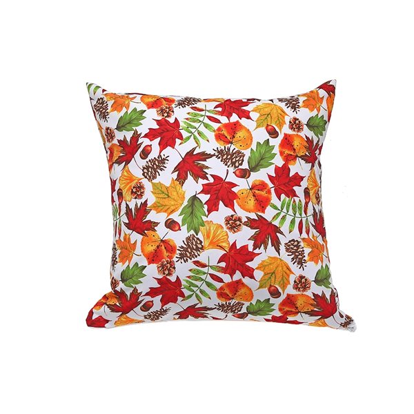 iH casadécor Orange/White 18-in x 18-in Square Indoor Throw Pillow - 2-Piece