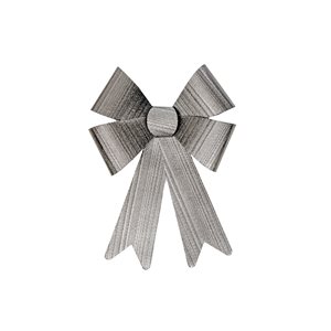 IH Casa Decor Silver Shiny Christmas Bow - Set of 6