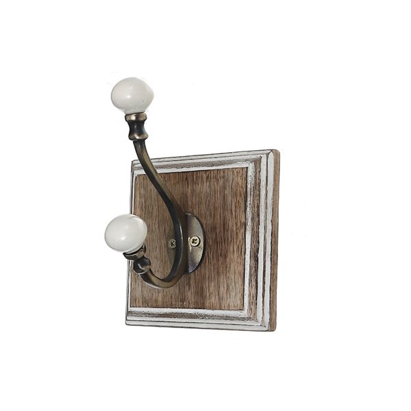 iH casadécor Brown Wood Wall Hook - Set of 2