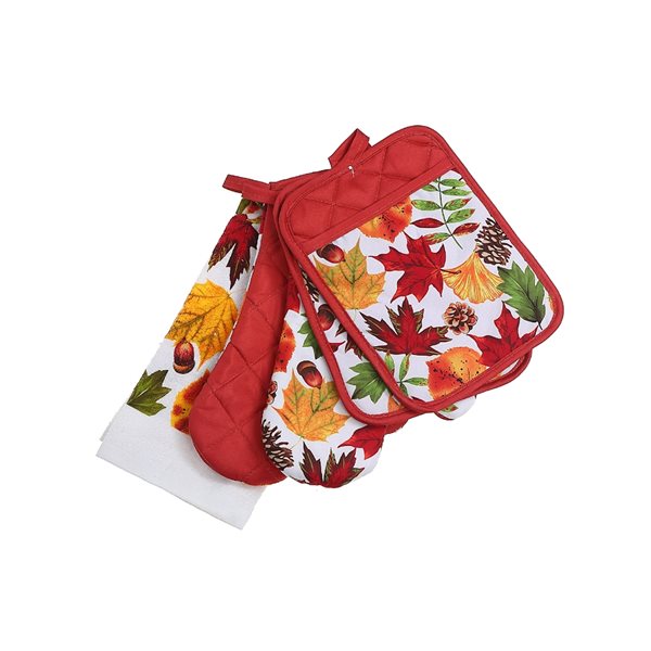 iH casadécor Orange/White Kitchen Towels - Set of 2