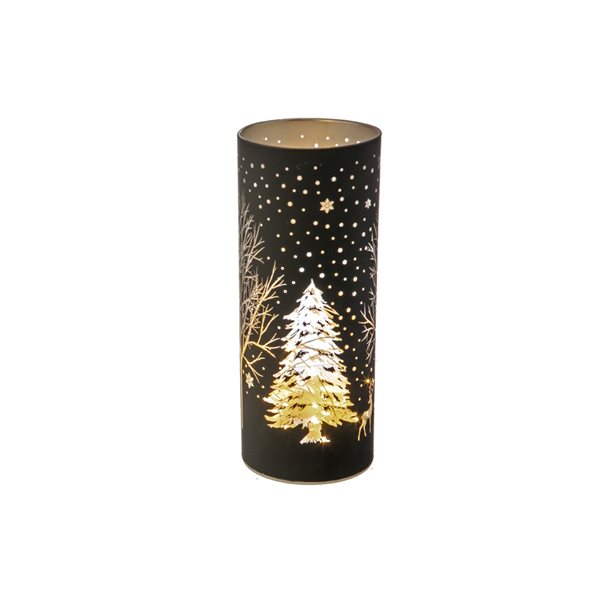 iH casadécor LED Black Cylinder Tree Glass Stand - Set of 2