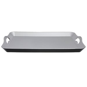 IH Casa Decor Rectangular Silver Serving Tray with Handle