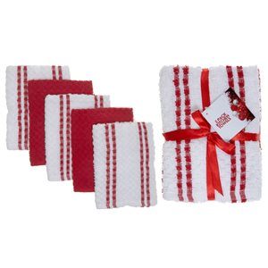 IH Casa Decor Red Striped Kitchen Towel - Set of 5