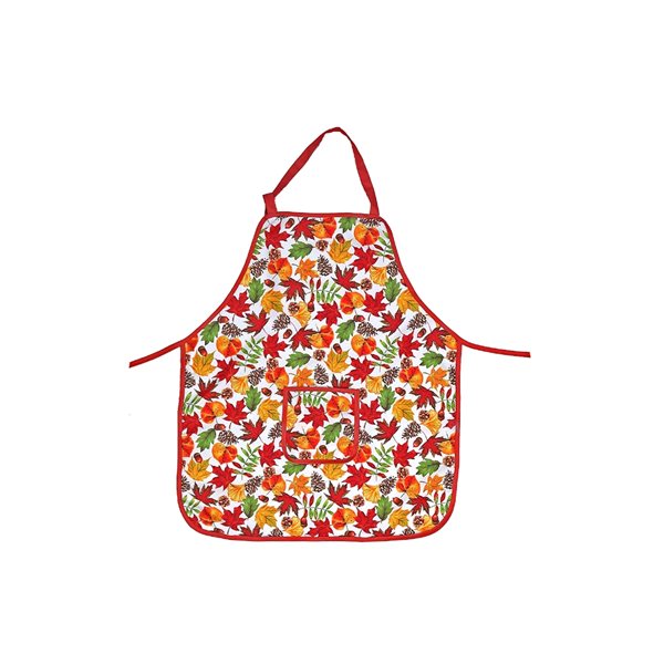 Tablier rouge/orange avec pochette par IH Casa Decor, ens. de 2