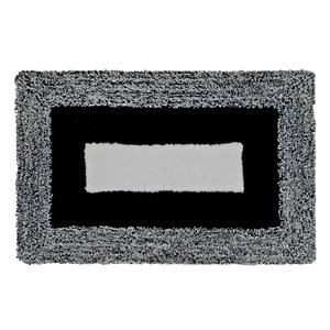 IH Casa Decor 20-in x 32-in Black Microfibre Bath Mat