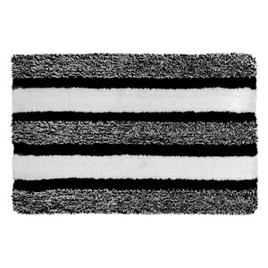IH Casa Decor 20-in x 32-in Black Microfibre Bath Mat