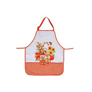 Tablier orange avec pochette par IH Casa Decor, ens. de 2