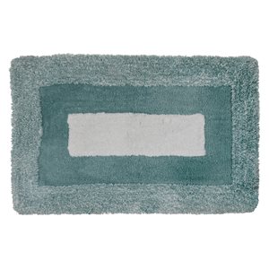 IH Casa Decor 20-in x 32-in Blue Microfibre Bath Mat