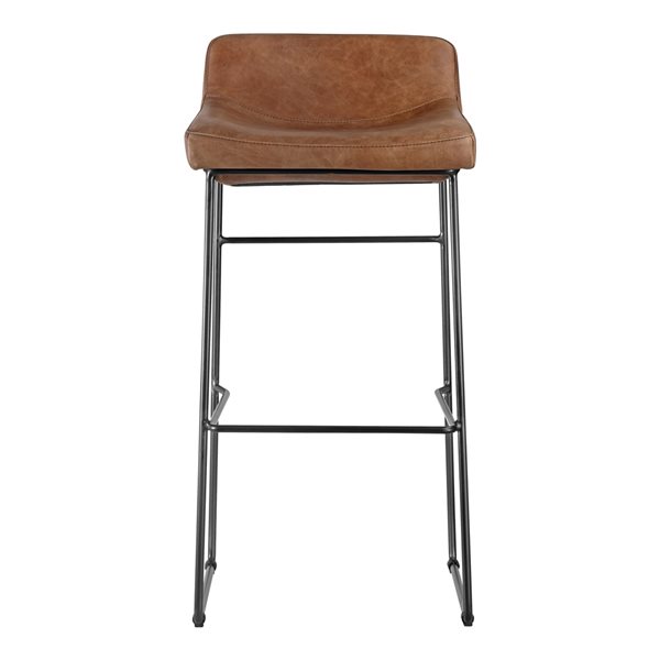 Moe's Home Collection Starlet Brown Leather Bar Height (27in to 35in