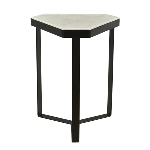 Moe's Home Collection Inform White Marble Hexagon Accent Table IK1015
