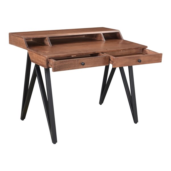 Moe's Home Collection Garrison 43-in Brown Wood Traditional Writing Desk