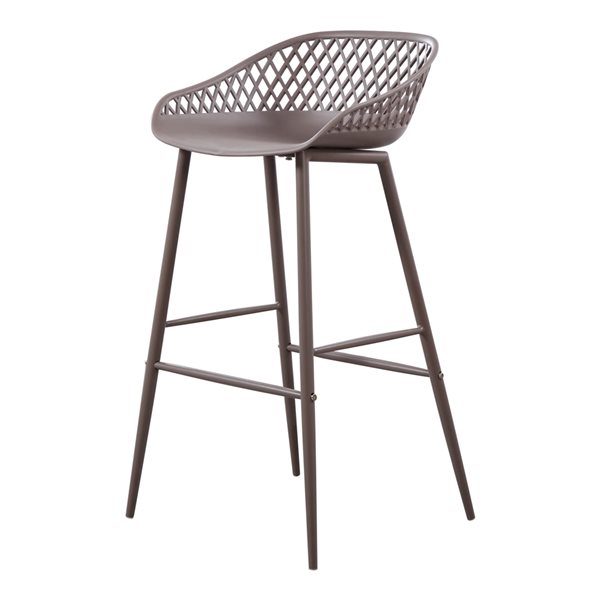 Moe's Home Collection Piazza Grey Polypropylene Bar Height (27-in to 35-in) Bar Stools - 2-Pack