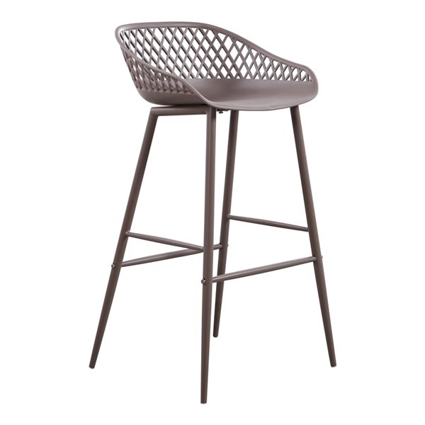 Moe's Home Collection Piazza Grey Polypropylene Bar Height (27-in to 35-in) Bar Stools - 2-Pack
