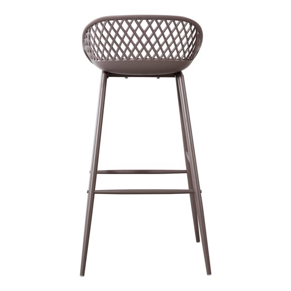 Moe's Home Collection Piazza Grey Polypropylene Bar Height (27-in to 35-in) Bar Stools - 2-Pack