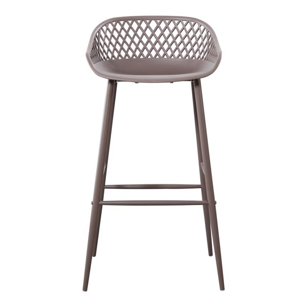 Moe's Home Collection Piazza Grey Polypropylene Bar Height (27-in to 35-in) Bar Stools - 2-Pack