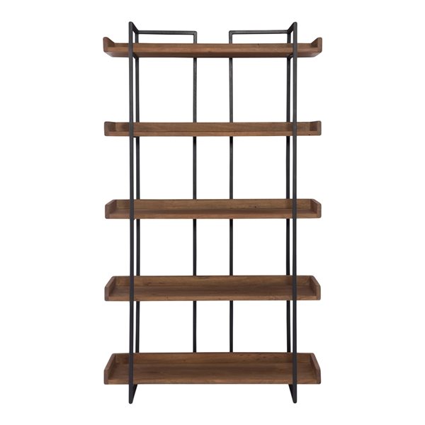 Moe's Home Collection Vancouver Brown Wood and Metal 5-Shelf Small