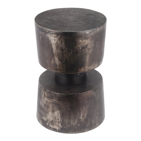 Victor Rona Moe's Home Collection Victor Nickel Aluminum Round Accent Table QK-1002 ...