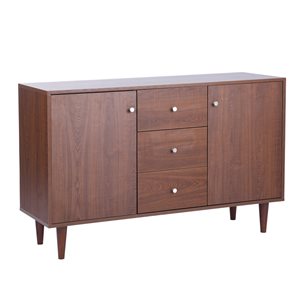 FurnitureR Dorfler 47.2-in W Walnut Brown Composite Wood Sideboard
