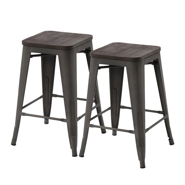 grey metal counter height stools